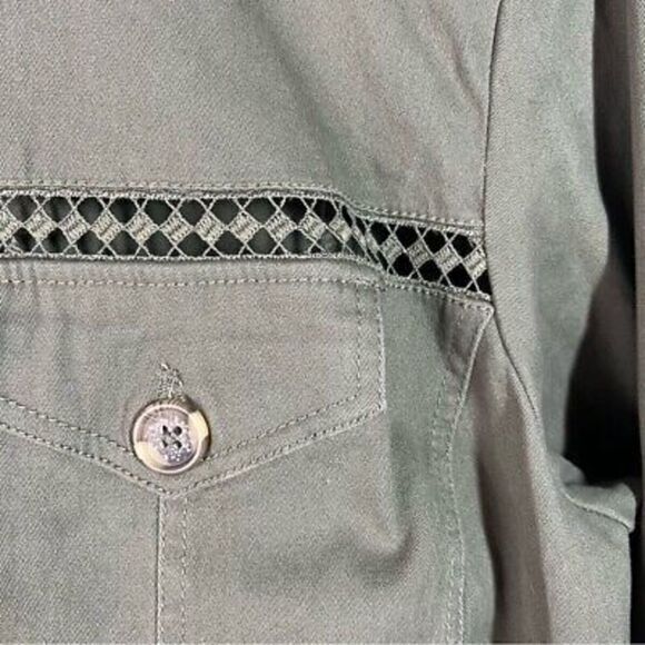 Westport womens olive green‎ button front 3/4 sleeve jacket size 2X - Picture 4 of 5